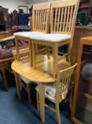 A modern table and four chairs