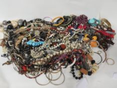 A large bag of costume jewellery