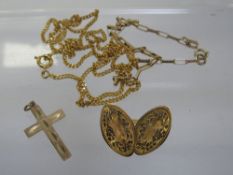 A collection of yellow metal to include a hallmarked 9 carat gold bracelet approx weight 1.5g