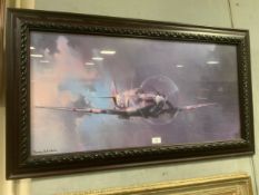 A Barrie Clark framed Spitfire print