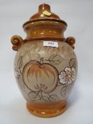 A vintage ceramic lidded West Germany RumTopf jar
