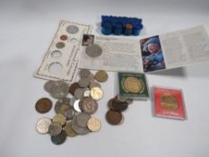 A bag of British and World coins