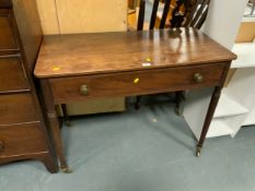 A 19th century mahogany single drawer side table W 97 cm