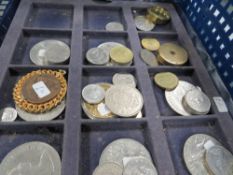 A box of collectable coins