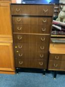 A E Gomme for G-Plan mid century chest of seven drawers