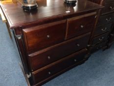 A mahogany four drawer chest of drawers W 100 cm