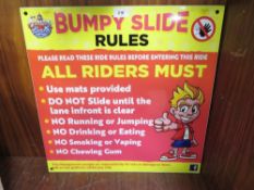 An advertising print on metal for Coney Beach Amusement Park 'Bumpy Slide'