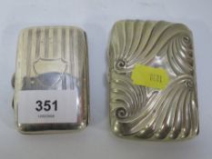 A small hallmarked silver cigarette case approx weight 47g together with a silver plate example (2)