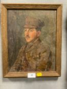 Wilhelm Kruke (1887 - 1978) a half length portrait of world war I officer in uniform, oil on