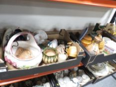 Two trays of assorted ceramics to include Wedgwood Jasperware etc