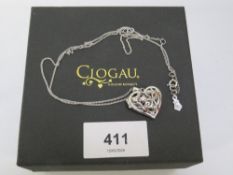 Clogau - a sterling silver pierced heart locket with a fairy inside on a Clogau chain with