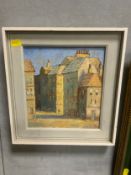 William Boone - An oil on board depicting a Continental street scene, signed lower left, framed,