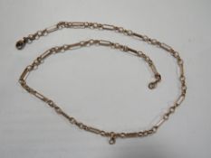 A hand-made hallmarked 9 carat rose gold chain 47cm approx weight 9.5g