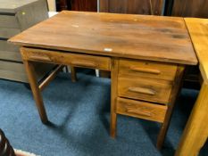 A vintage oak desk W 106.5 cm