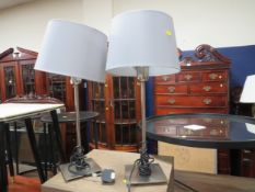 A pair of table lamps