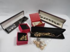 A quantity of costume jewellery to include a seed pearl necklace