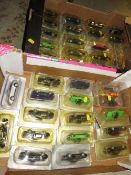 Two boxes of mixed diecast cars etc