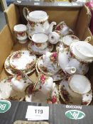 A tray of Royal Albert Old Country Roses etc