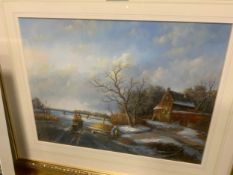 R Marco and A Vianni — Three oil paintings depicting a Winter scene, a countryside scene and a