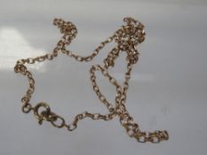 A gold chain stamped 375 approx weight 2g