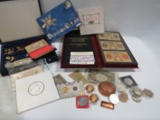 A basket of assorted coins and notes