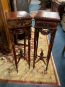 A near pair of carved mahogany Jardiniaire stands H 106 cm. (2)
