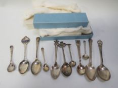A collection of mostly hallmarked silver tea spoons etc approx total combined weight 117g