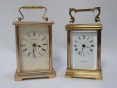 A Taylor & Bligh carriage clock together with another