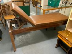 A vintage oak treatment couch