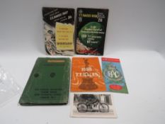 T.T. races 1957 and 1958 official programmes, 1958 T.T. race Shell oil supplement, and other