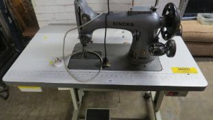 An industrial singer sewing machine
