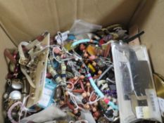 A box of assorted costume jewellery