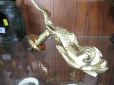 A cast metal sea serpent