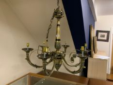 A large and impressive Empire style six branch chandelier H 75 cm
