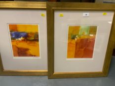 A pair of signed in pencil coloured prints titled Tuscany 1 and Tuscany 4
