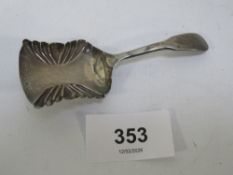 A hallmarked Georgian silver caddy spoon Birmingham 1827 - repaired at heal