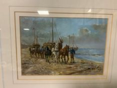 R Sita and A Vianni - Two small oil paintings depicting a Wintery landscape and a coastal scene,