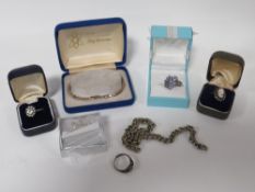 A selection of assorted jewellery to include a hallmarked 9 carat gold bracelet approx weight 5.
