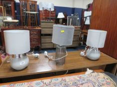 Three table lamps