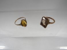 Two 9 carat gold dress rings approx combined weight 6.9g