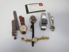 A small collection of assorted vintage wristwatches