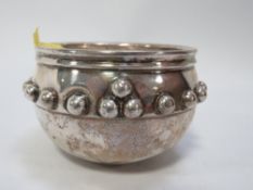 An unusual hallmarked silver dome based bowl approx weight 94g