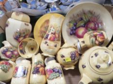 A tray of Aynsley Orchard Gold to include teapot, sugar etc