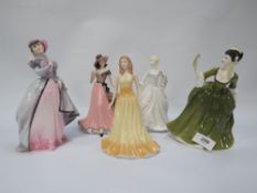 Five assorted figurines to include Royal Doulton and Royal Worcester