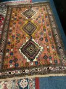 An Eastern woollen rug 197 x 122 cm. A/F