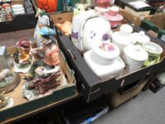Three trays of assorted ceramics etc