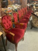 A set of eight Italian style dining chairs