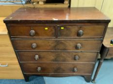 A Victorian chest of five drawers W 102 cm