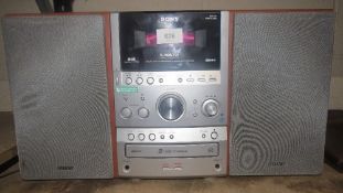 A sony micro Hi-Fi component system with speakers