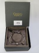 Clogau - a 925 silver snake link bracelet with unusual Celtic design integrated locket with gold